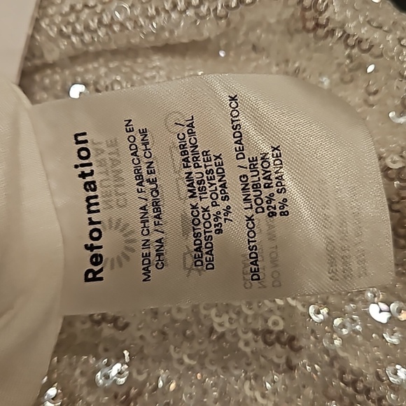 💕REFORMATION💕 Talicia Sequin Mock Neck Maxi Dress ~ Silver Sparkle 6 NWT - Picture 16 of 16